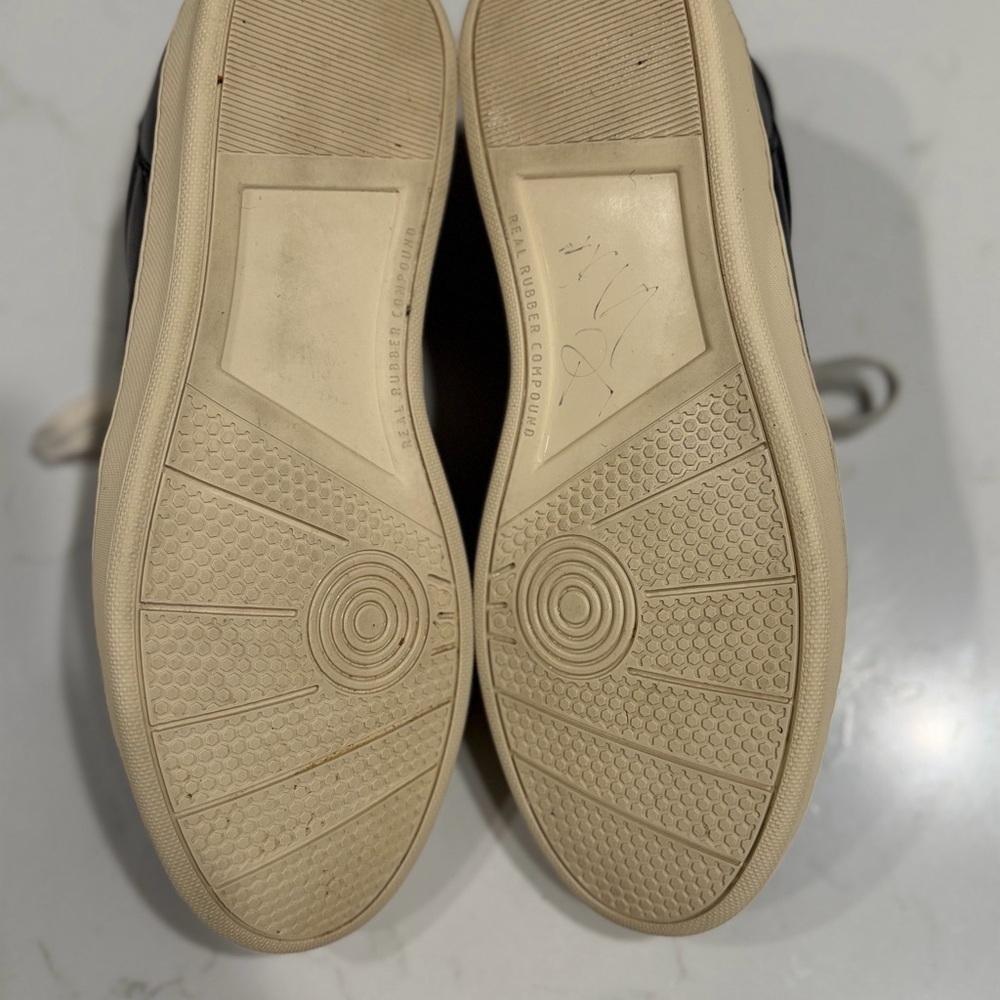 Stuart Weitzman Black and Cream Women's Leather Sneakers - Picture 6 of 8